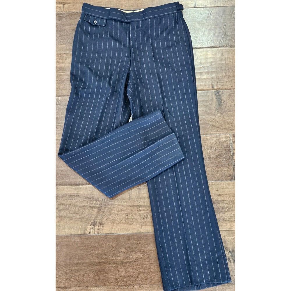 VTG Old Money Retro Sears Roebuck & Co 34x34 Navy blue pinstripes Trousers